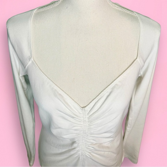 A.L.C. ‘Halley’ White Ruched Long Sleeve Shirt Size XS ASO The View - Picture 10 of 16